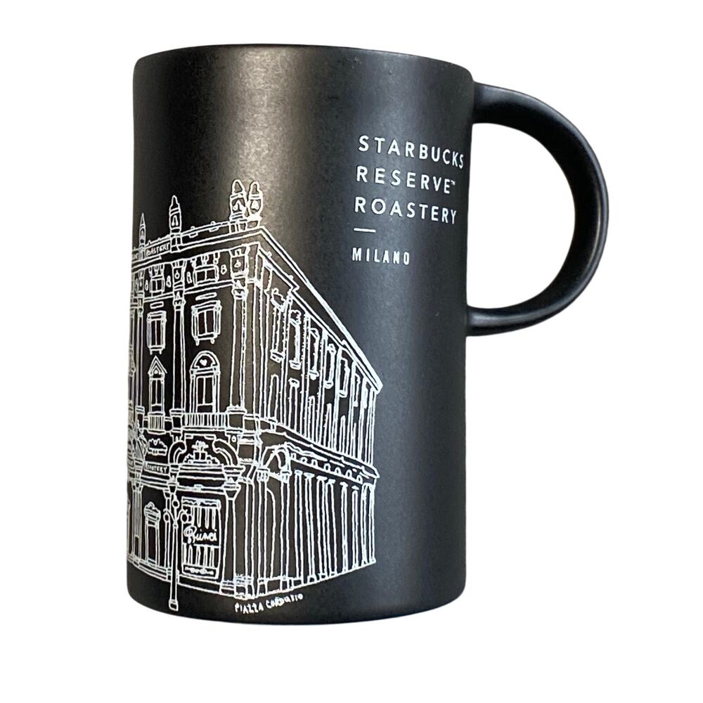 Starbucks Reserve Roastery Coffee Mug 10 FL Oz 2018 Milano Italy Black/ White